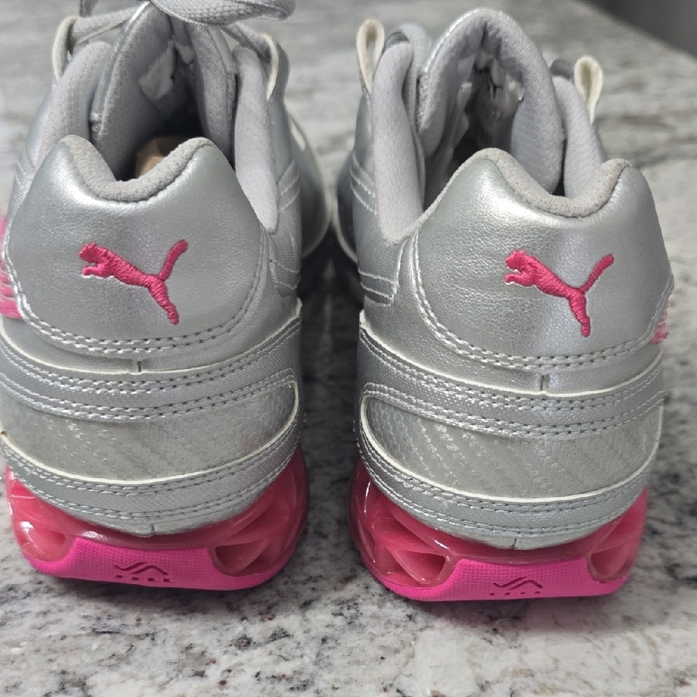 Puma Silver and Pink Performance Sneakers - Picture 4 of 4